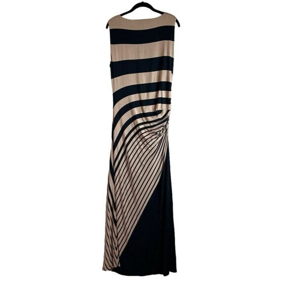 Soft Surroundings Here To Infinity Striped Maxi Dress Black Tan Size Pet Lg - Picture 3 of 8